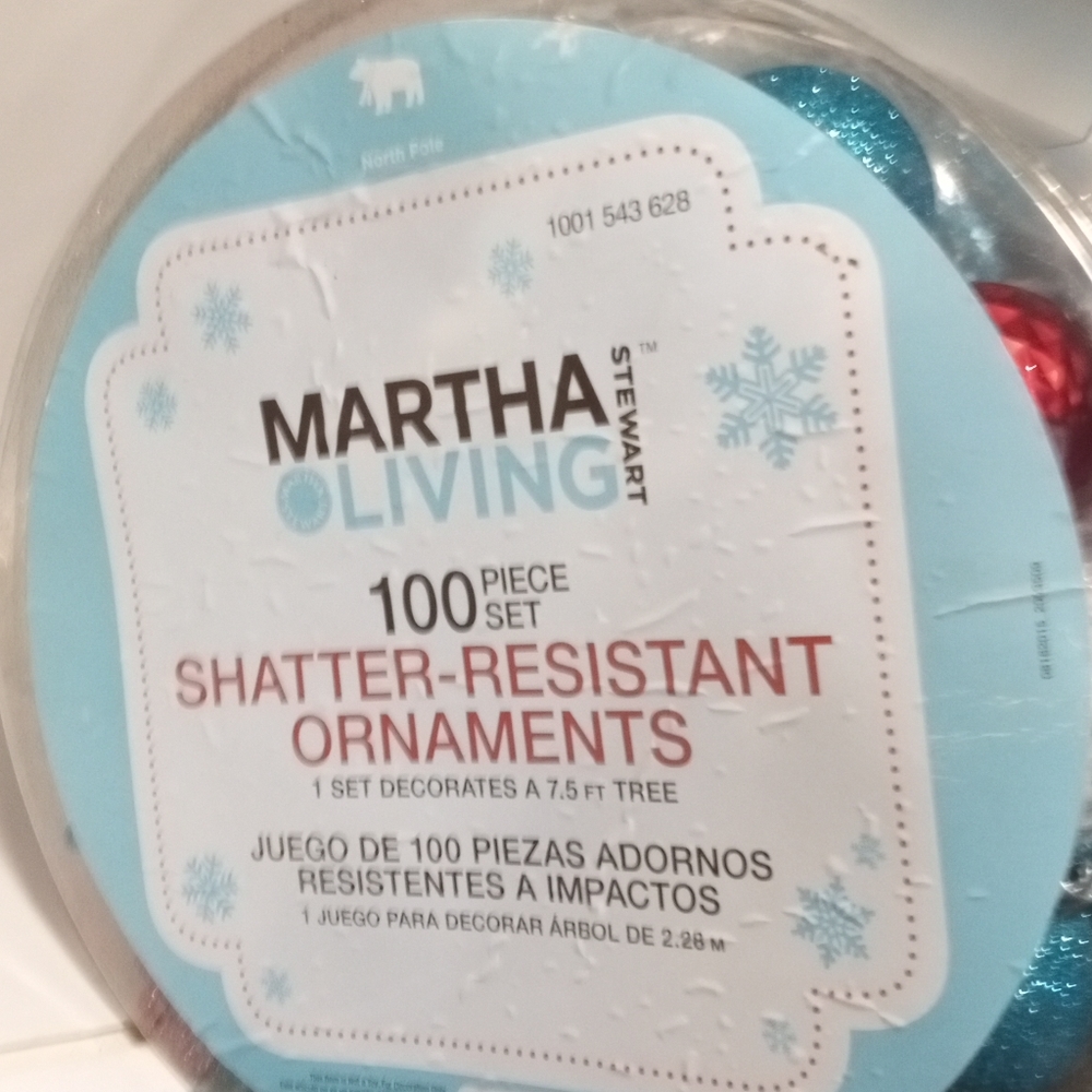 Martha Stewart Living 100 Piece shatter-resistant ornaments